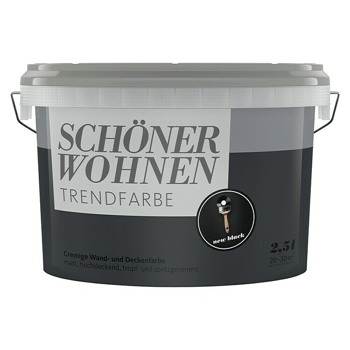 Schöner Wohnen Wandfarbe Trendfarbe Jubiläum (New Black, 2,5 l, Matt)