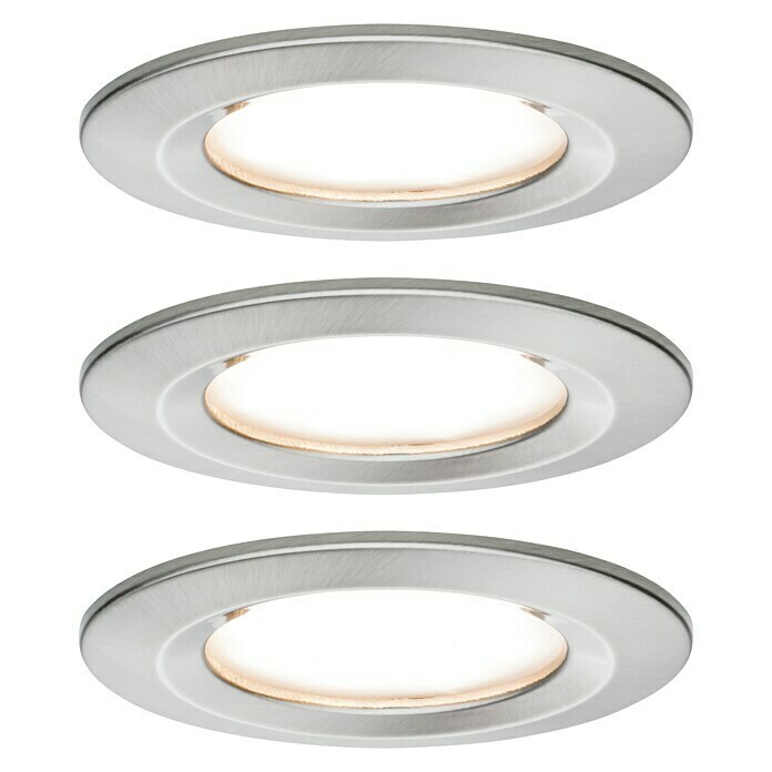 Paulmann LED-Einbauleuchten-Set Nova (6,5 W, Eisen gebürstet, Ø x H: 7,8 x 4,5 cm)