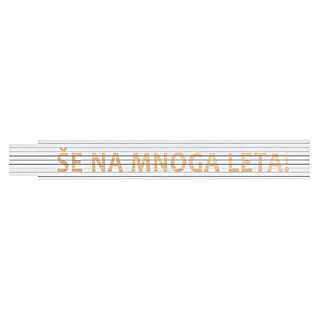 Heka Zložljivi meter (Dolžina: 2 m, Bela, Natis: ŠE NA MNOGA LETA!)