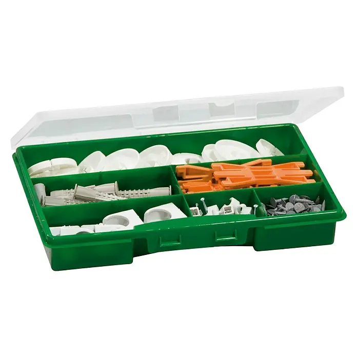 Lockweiler Estuche para piezas pequeñas Ordinus 2-6 - Número de compartimentos: 6 ud., 275 x 180 x 41 mm - Caja de surtido con varios sujetadores como tacos, tornillos y abrazaderas de cable para trabajos de bricolaje y montaje.