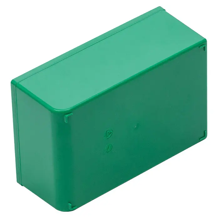 Lockweiler Compartimento para piezas pequeñas - 10,8 x 16,2 x 6,3 cm, Verde - Caja de plástico verde con bordes limpios y superficie lisa, ideal para diversos fines de almacenamiento.