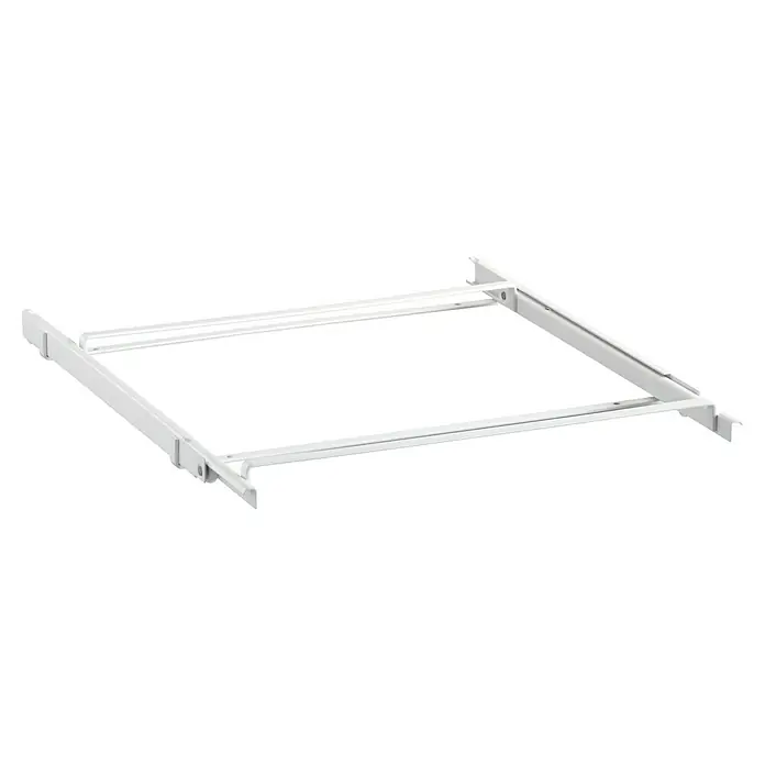 Elfa Classic by Elfa Universalauszug - L x B x H: 39 x 39,5 x 3,2 cm, Farbe: Weiß - Eine quadratische, weiße Deckenhalterung, die ideal für die sichere Befestigung von Geräten an der Decke ist und eine robuste Konstruktion bietet.