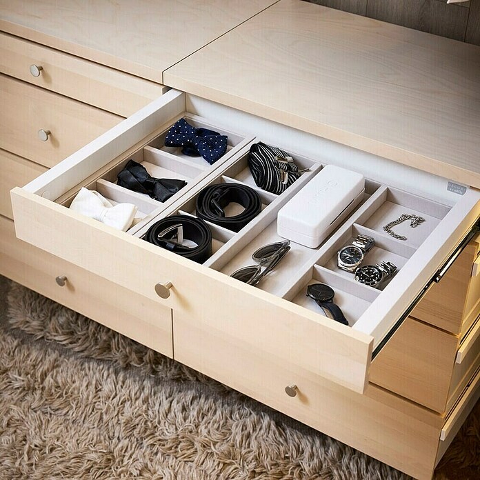 Elfa Décor+ by Elfa Schubladeneinsatz (L x B x H: 38,6 x 15,6 x 3,8 cm, Beige, Anzahl Fächer: 3 Stk.) | BAUHAUS
