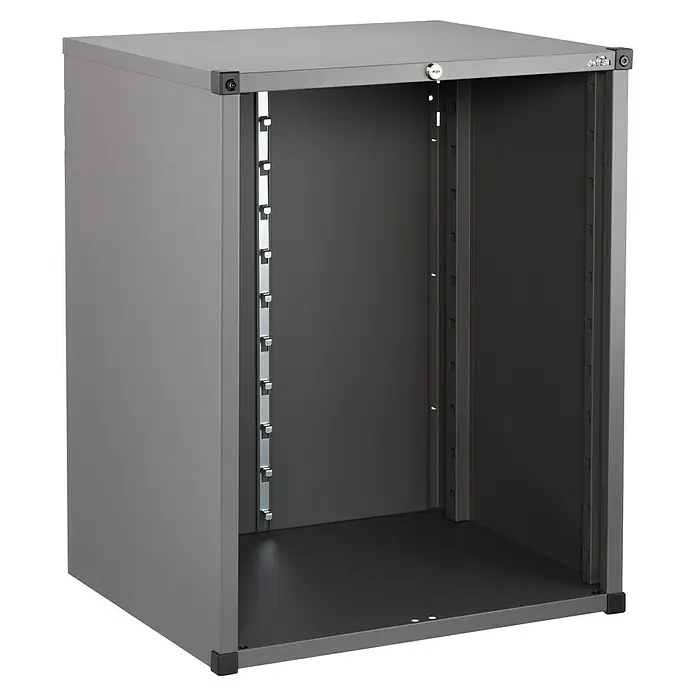 Elfa Garage+ by Elfa Metallgestell für Unterschrank - L x B x H: 53,1 x 60,5 x 76,7 cm - Grauer Metallschrank mit verstellbaren Einlegeböden und abschließbarer Tür für sichere Aufbewahrung.
