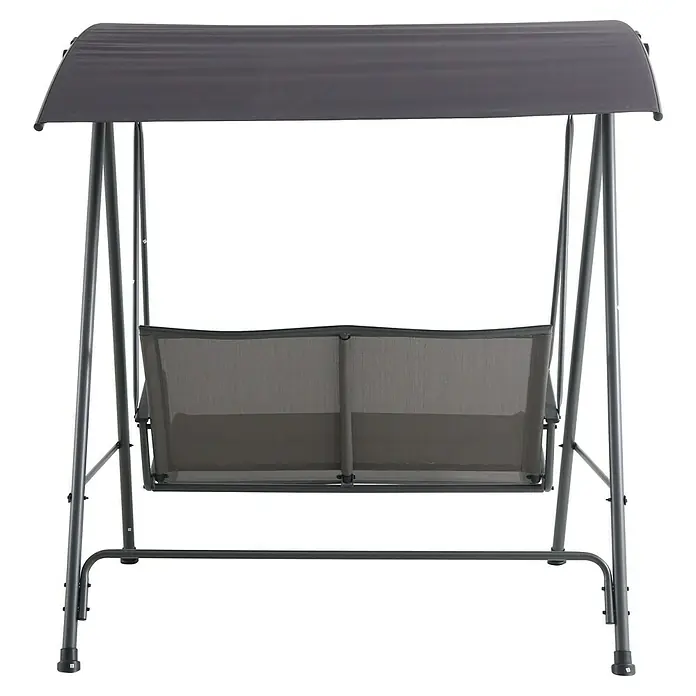 Sunfun Hollywoodschaukel - B x T x H: 164 x 132,5 x 169 cm, Stahl, Anthrazit, Neigbar (Dach) - Garten Hollywoodschaukel mit grauem Bezug und robustem Metallgestell für entspannte Stunden im Freien.