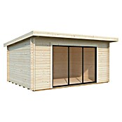 Palmako Caseta de jardín Lea Slide Plus (Medidas ext. (An x Pr): 494 x 402 cm, Madera sin tratar, Natural) | BAUHAUS
