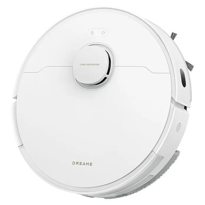 Dreame Saugwischroboter D20 Plus - Saugkraft: 13.000 Pa, Akkulaufzeit: 285 min, Fassungsvermögen Roboter: 500 ml - Abbildung eines weißen Dreame-Saugroboters mit LiDAR-Navigation für eine effiziente und gründliche Reinigung.