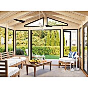 Palmako Caseta de jardín Isabella (Medidas ext. (An x Pr): 465 x 465 cm, Madera sin tratar, Natural) | BAUHAUS