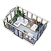 Palmako Caseta de jardín Isabella (Medidas ext. (An x Pr): 661 x 465 cm, Madera sin tratar, Natural) | BAUHAUS