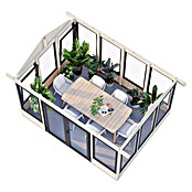 Palmako Caseta de jardín Isabella (Medidas ext. (An x Pr): 465 x 367 cm, Madera sin tratar, Natural) | BAUHAUS