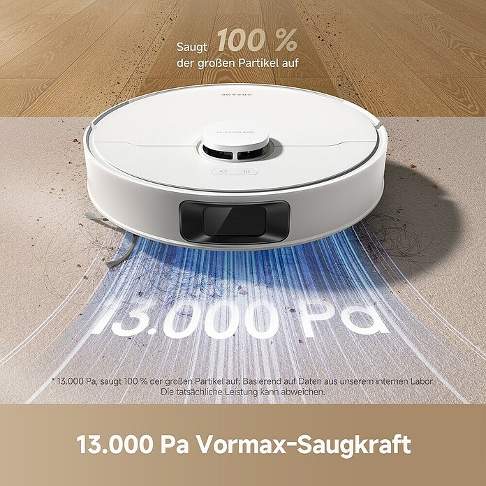 Dreame Robot aspirador con mopa D20 Plus (Potencia de aspiración: 13.000 Pa, Duración de la batería: 285 min, Capacidad del robot: 500 ml) | BAUHAUS