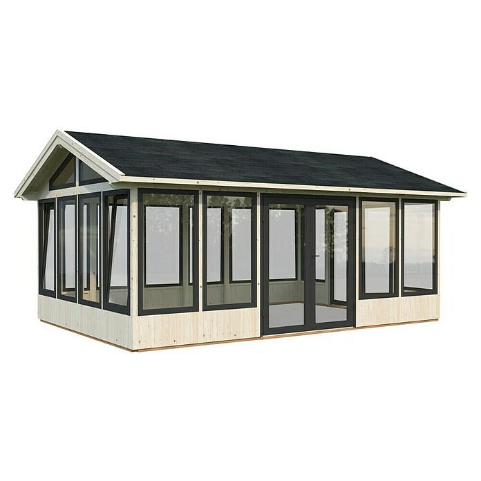 Palmako Caseta de jardín Isabella (Medidas ext. (An x Pr): 661 x 465 cm, Madera sin tratar, Natural) | BAUHAUS