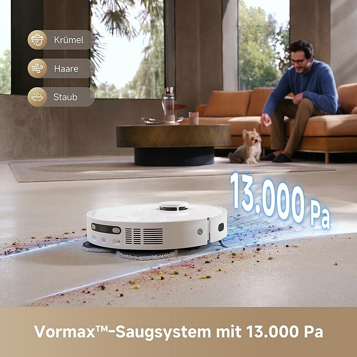 Dreame Robot aspirador con mopa D20 Ultra (Potencia de aspiración: 13.000 Pa, Duración de la batería: 260 min, Capacidad del robot: 320 ml) | BAUHAUS