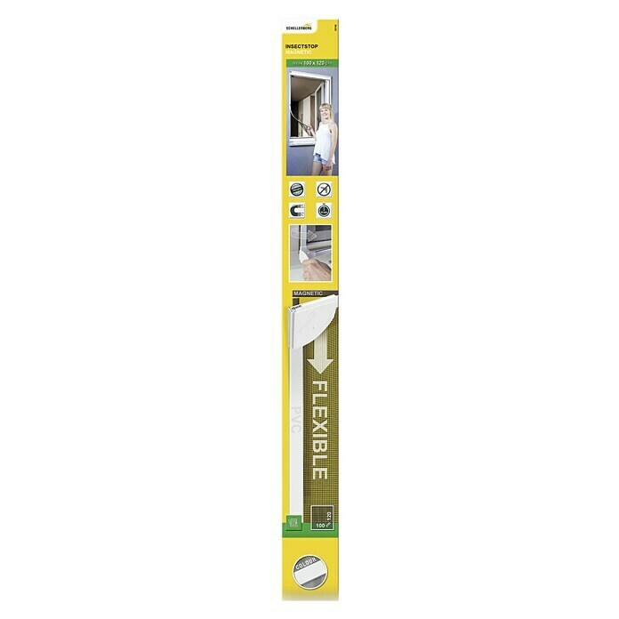 Schellenberg Insect Stop Insektenschutzgitter (B x H: 120 x 100 cm, Weiß, Magnetbefestigung, Einsatzbereich: Fenster)