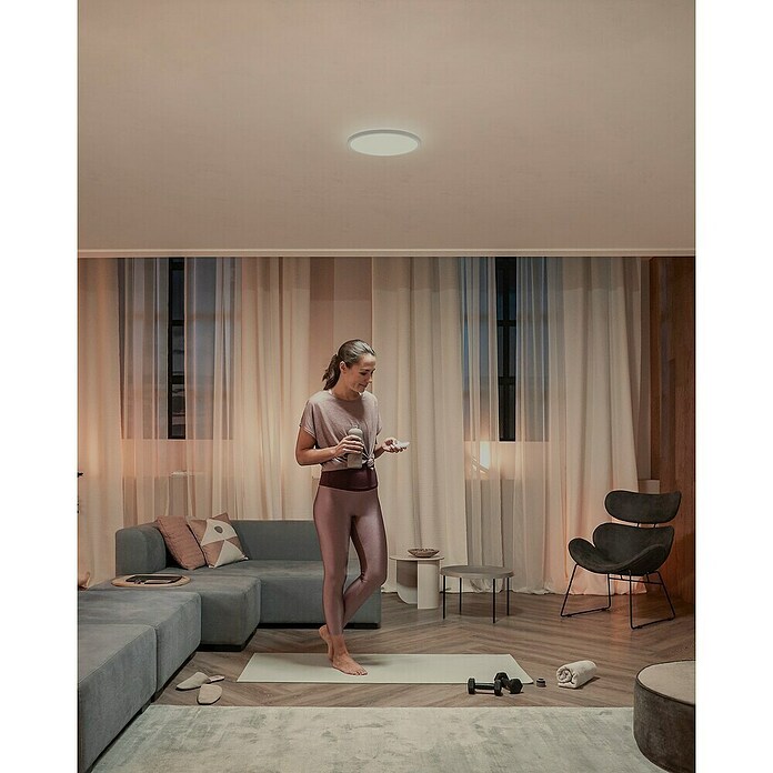 Philips Hue LED-Panel rund White Tento S (16,6 W, Ø x H: 29,1 x 3,2 cm, Weiß, Warmweiß) | BAUHAUS