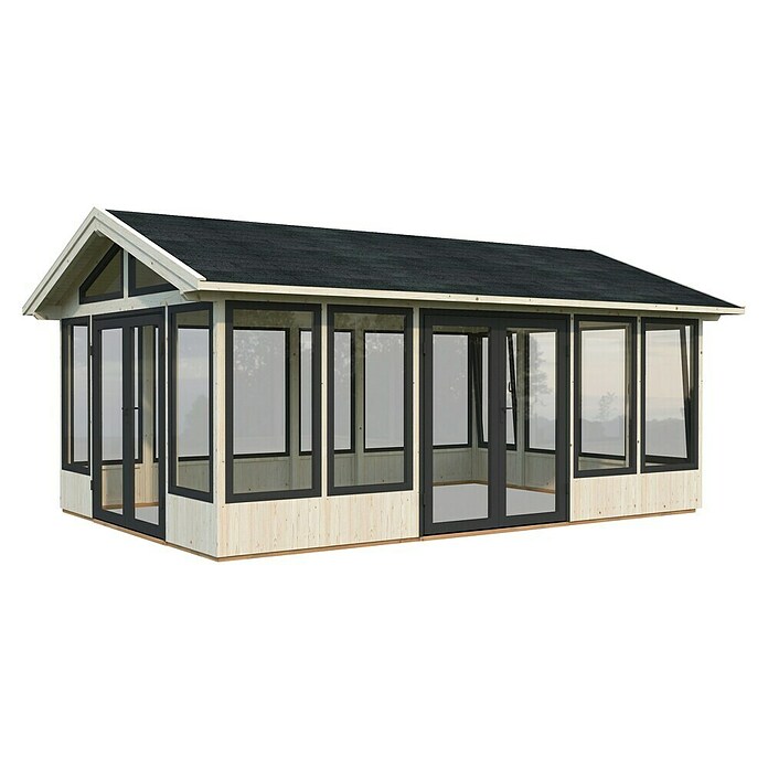 Palmako Caseta de jardín Isabella (Medidas ext. (An x Pr): 661 x 465 cm, Madera sin tratar, Natural) | BAUHAUS