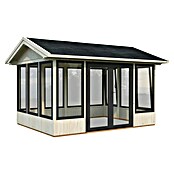 Palmako Caseta de jardín Isabella (Medidas ext. (An x Pr): 465 x 367 cm, Madera sin tratar, Natural) | BAUHAUS