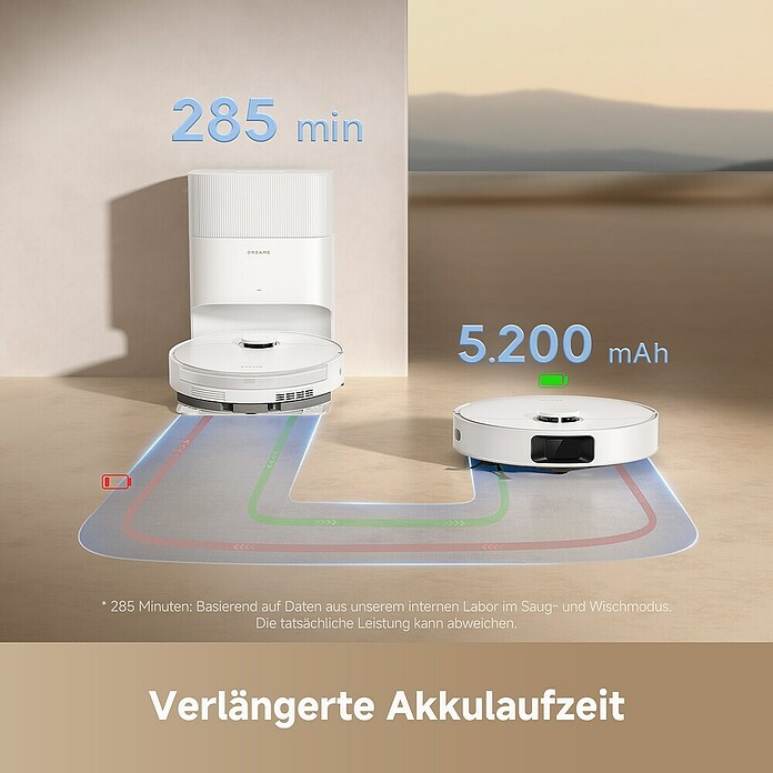 Dreame Robot aspirador con mopa D20 Plus (Potencia de aspiración: 13.000 Pa, Duración de la batería: 285 min, Capacidad del robot: 500 ml) | BAUHAUS