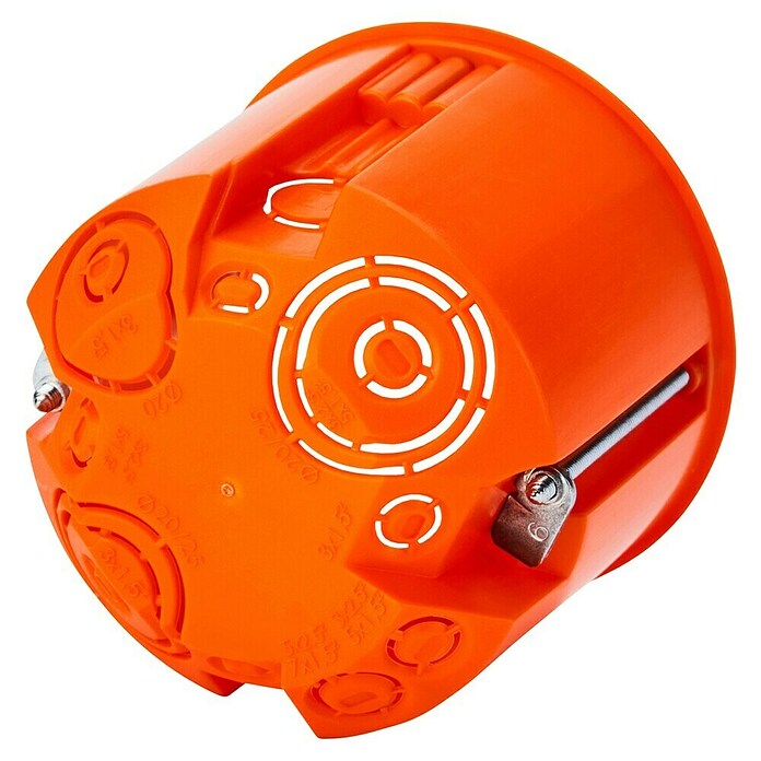 Hohlwanddose Tief (68 x 61 mm, 1-fach, Orange, 1 Stk.)
