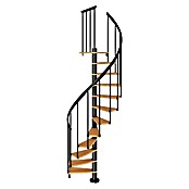 Dolle Spindeltreppe Calgary (Durchmesser: 140 cm, Anthrazit, Farbe Stufen: Buche Natur, Geschosshöhe: 244,8 - 280,8 cm)