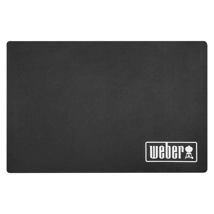 Weber Bodenschutzmatte - L x B: 180 x 100 cm - Schwarze Weber Grillmatte zum Schutz von Terrassen und Böden beim Grillen. Das robuste Material ist hitzebeständig und leicht zu reinigen.