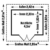 Grosfillex Gerätehaus Deco H4,9 (Außenbreite inkl. Dachüberstand: 295 cm, Außentiefe inkl. Dachüberstand: 261 cm, Kunststoff, Weiß) | BAUHAUS