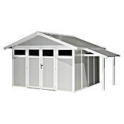 Grosfillex Techo inclinado adosado (Específico para: Casetas de jardín Grosfillex a partir de 7,5 m², Blanco/Gris) | BAUHAUS