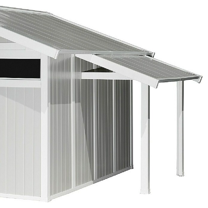 Grosfillex Techo inclinado adosado (Específico para: Casetas de jardín Grosfillex a partir de 7,5 m², Blanco/Gris) | BAUHAUS
