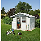 Grosfillex Gerätehaus Deco H4,9 (Außenbreite inkl. Dachüberstand: 295 cm, Außentiefe inkl. Dachüberstand: 261 cm, Kunststoff, Weiß) | BAUHAUS