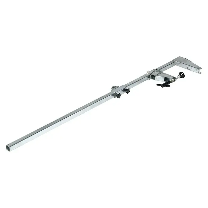 Haemmerlin Castor Steel Schraubzwinge für Fensterbefestigung - Stahl, Passend für: Bauaufzug Castor Steel - Die Abbildung zeigt eine detaillierte Ansicht eines verstellbaren Trägersystems, ideal für vielfältige Montageanwendungen im Bauwesen.