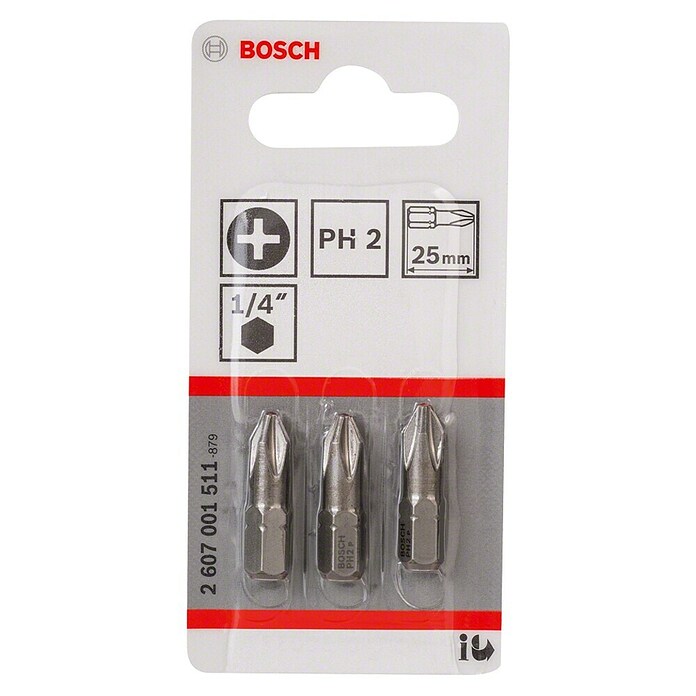 Bosch Professional Juego de puntas Extra Hard PZ2 (3 uds.)