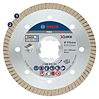 Bosch Professional X-Lock Disco de corte de diamante Best for Ceramic Extra Clean Turbo (Diámetro disco: 115 mm, Apto para: Gres porcelánico, 1 ud.)