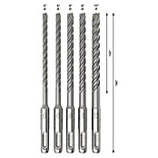 Bosch Set de brocas para hormigón SDS-Plus 5X (5 piezas)