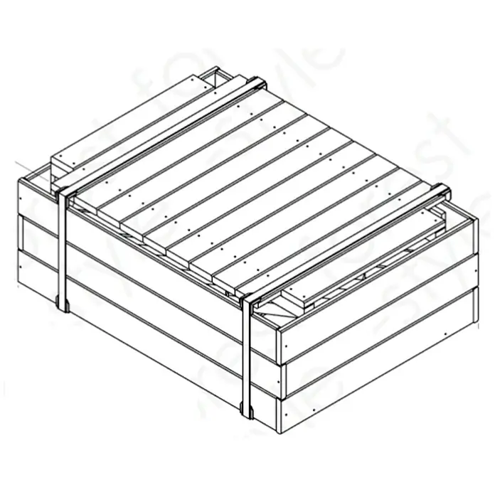 Cerland Huerto Paprika - 80 x 60 x 87 cm, Madera - Ilustración de un jardín elevado con una parte superior de listones, ideal para jardinería. Un diseño práctico para plantar verduras.
