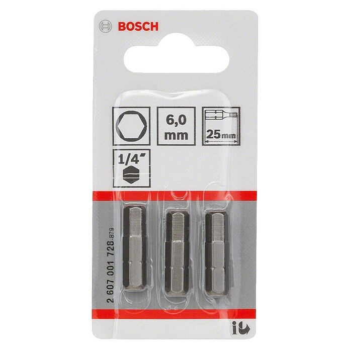 Bosch Punta Extra Hard C (HEX 6 mm, 25 mm, 3 ud.) | BAUHAUS