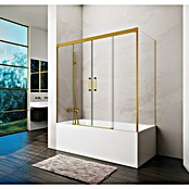 GME Mampara para bañera Basic (L x An x Al: 75 x 162 x 150 cm, Vidrio transparente, Oro) | BAUHAUS