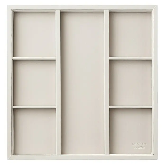 Elfa Décor+ by Elfa Schubladeneinsatz - L x B x H: 38,6 x 37,5 x 3,8 cm, Beige, Anzahl Fächer: 7 Stk. - Weiße Trennwandschablone von Décor, ideal zum Basteln von einzigartigen, strukturierten Wanddesigns. Vielseitig und wiederverwendbar für DIY-Projekte.