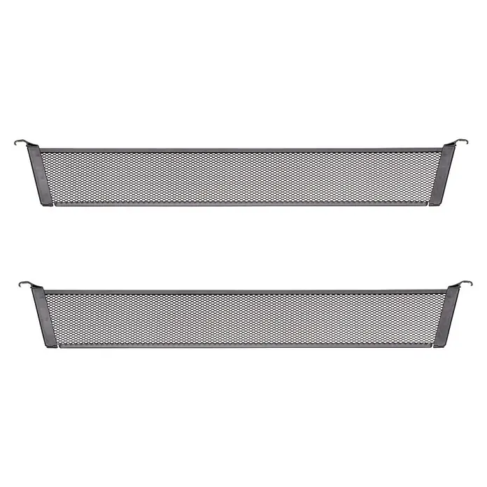 Elfa Décor+ by Elfa Fachteiler - L x B x H: 53,1 x 1 x 8 cm, Grau matt, Metall, Passend für: Regalsystem Garage+ by Elfa - Zwei graue Metallgitter-Ablagekörbe mit feiner Netzstruktur, ideal für Ordnung und Aufbewahrung in Küche oder Werkstatt.