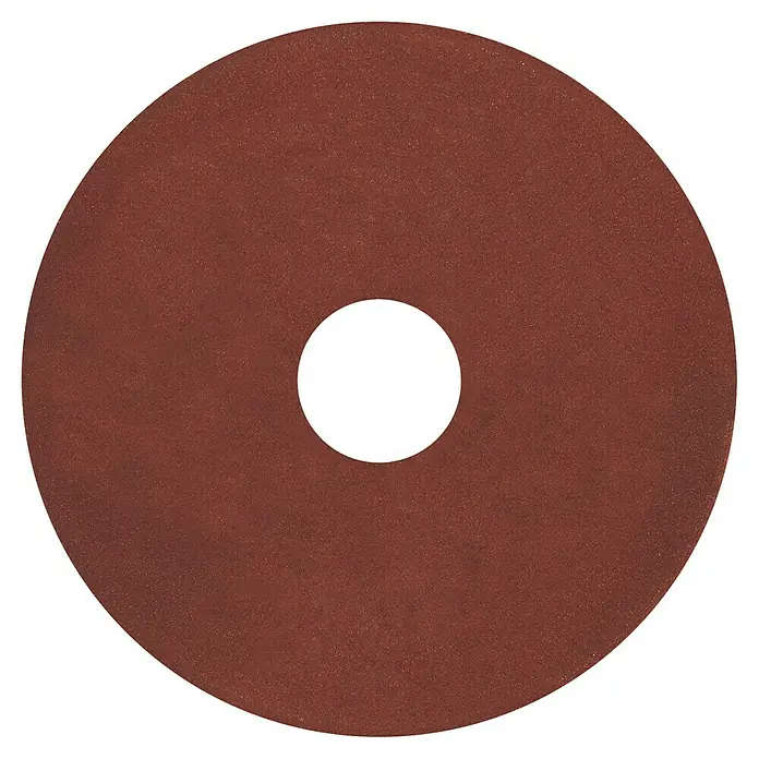 Einhell Schleifscheibe - Durchmesser: 108 mm, Stärke: 4,5 mm, Passend für: Einhell Akku-Sägekettenschärfgerät GE-CS 18 Li-Solo und GC-CS 85 E - Nahaufnahme einer braunen Schleifscheibe mit einem Loch in der Mitte, ideal für Präzisionsarbeiten und zum Glätten von Oberflächen.