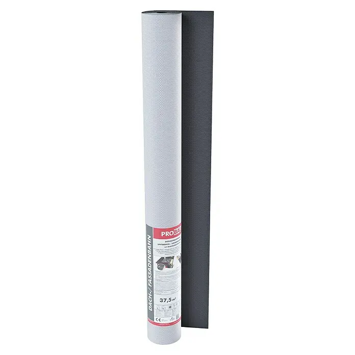 Probau Dachunterdeckbahn - Max. Anwendungsfläche: 37,5 m², 25 x 1,5 m, Polypropylen-Spinnvlies - Rolle diffusionsoffene Unterdeck- und Fassadenbahn von ProBau mit 37,5 m² Fläche. Optimaler Schutz für Dach und Fassade vor Witterungseinflüssen.