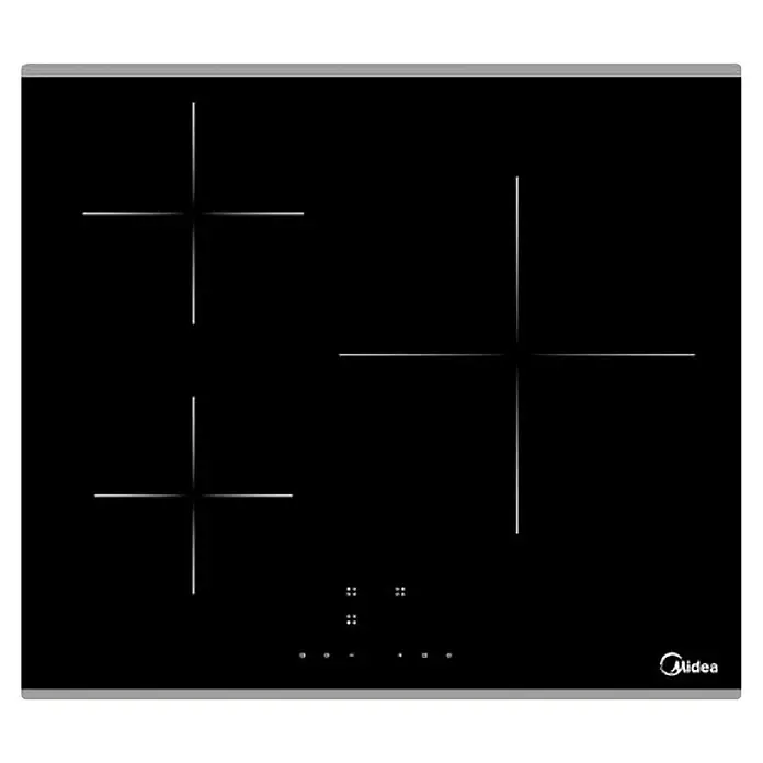 Midea Placa de cocción MCIT7118B3A2C - Número de fogones de inducción: 3 ud. - Placa de inducción negra Midea con tres zonas de cocción y control táctil para una cocción precisa. Diseño elegante y funcional.