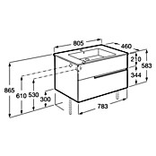 Roca Conjunto de mueble de baño Unik Borneo-N 2C (L x An x Al: 46 x 80 x 55 cm, Beige, 2 pzs.) | BAUHAUS