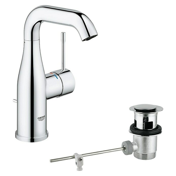 Grohe Essence New Waschtischarmatur (Mit Zugstange, Chrom, Glänzend)