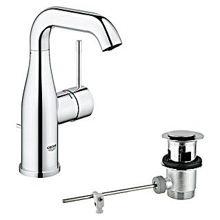 Grohe Essence New Waschtischarmatur M-Size (Mit Zugstange, Chrom, Glänzend)