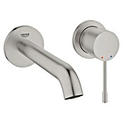 Grohe Essence Grifo de lavabo mural (2 agujeros, Súper acero, Mate)
