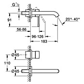 Grohe Essence Wand-Waschtischarmatur (2-Loch, Cool Sunrise, Matt)