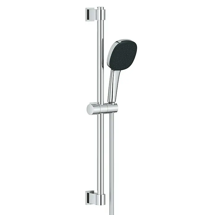 Grohe QuickFix Conjunto de ducha - Distancia entre orificios: 47 cm - 62 cm, Cromo, Número de tipos de chorro: 2 ud. - Cabezal de ducha y barra cromados para una experiencia de ducha moderna y elegante. Ideal para cualquier baño.