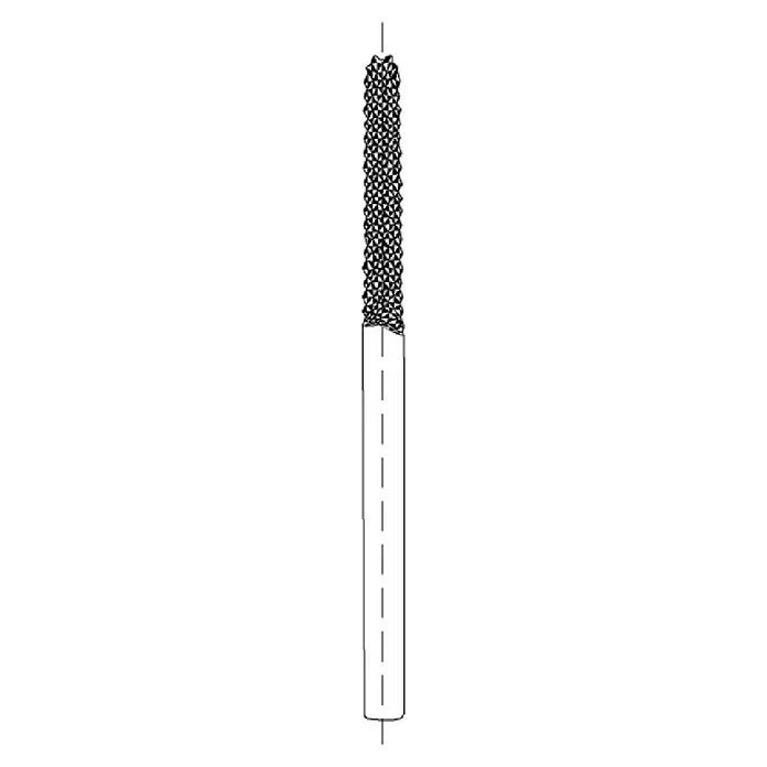 Proxxon Raspelfräser No 28757 - Länge: 50 mm - Abbildung einer Mascara-Bürste mit einem Griff und einer spiralförmigen Bürste, die zum Auftragen von Wimperntusche verwendet wird.