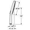Grohe Handbrause Vitalio SmartActive 150 (Anzahl Funktionen: 3 Stk., Chrom, Rund) | BAUHAUS