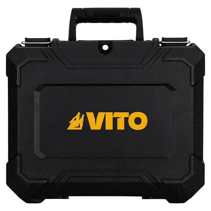 Vito Taladro atornillador de batería VIBCBBSFL20 - 20 V, 1 batería, 4 Ah, 60 Nm - Maletín de herramientas negro de VITO, robusto e ideal para almacenar y transportar herramientas. Práctico y duradero.